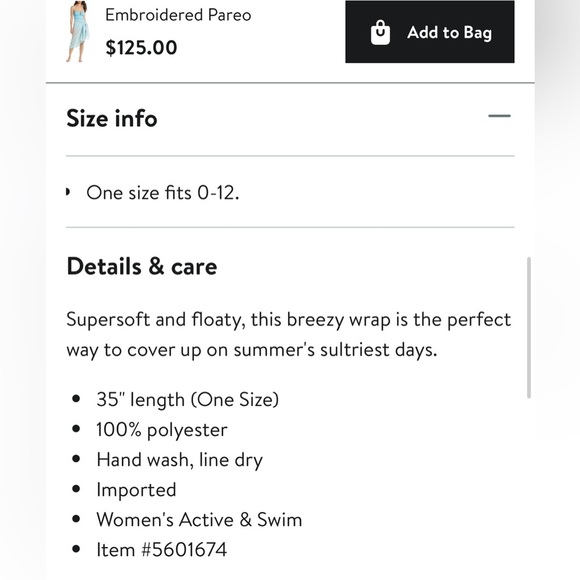 BRAND NEW Melissa Odabash Embroidered Pareo in Celeste Blue One Size Coverup - Picture 6 of 7